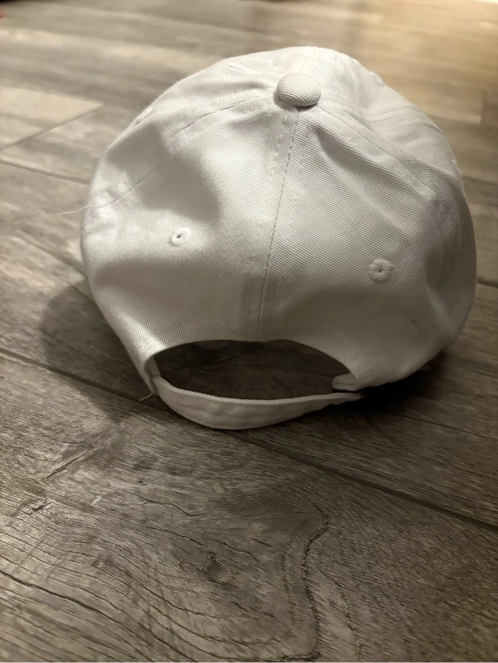 White Embroidered Slogan Baseball Cap